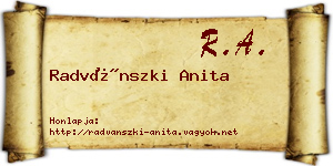 Radvánszki Anita névjegykártya